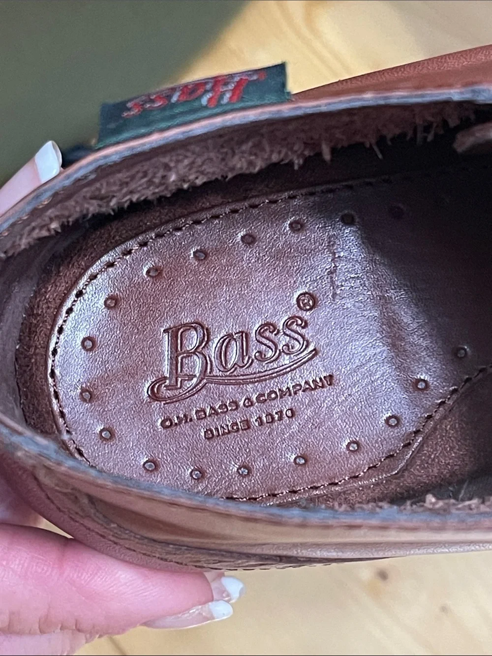 NWOT Vintage G.H. Bass & Co Cognac Leather Wingtip Oxford Lace-up Boots 9.5 - Picture 11 of 17